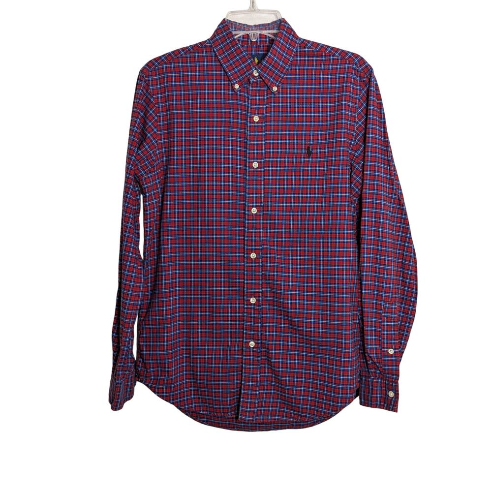 Ralph Lauren Red, Blue & Gold Plaid Shirt S/P Preppy